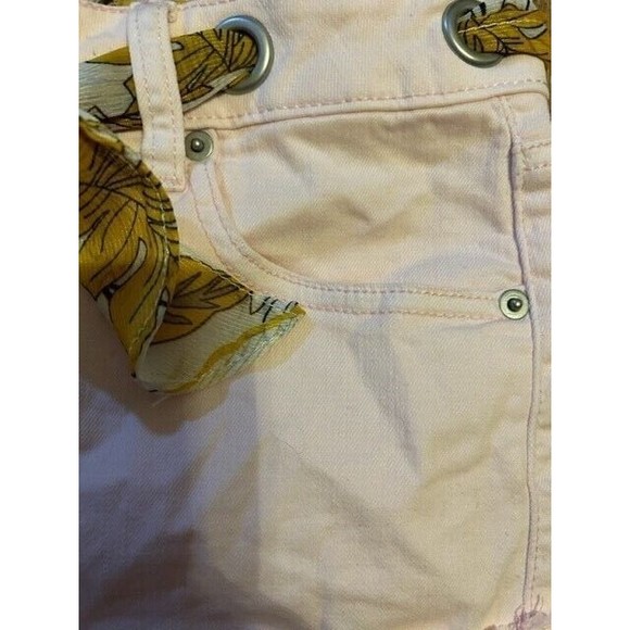 Altar'd State Shorts Womens Size 28 Button Fly Denim Pink High Waist Scarf EUC - Picture 2 of 9